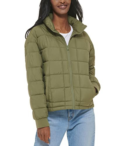 Levi's Women's Box Quilted Puffer Jacket, Lichen Green, X-Small | Amazon (US)