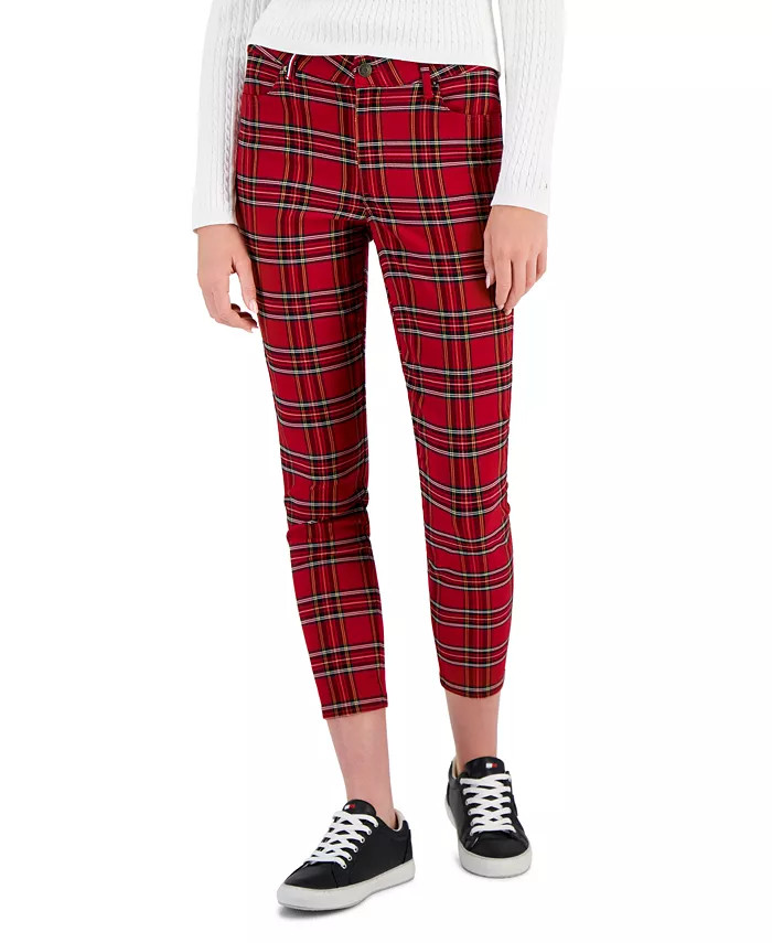 Tommy Hilfiger Women's Tartan Tribeca Ankle Pants - Macy's | Macy's