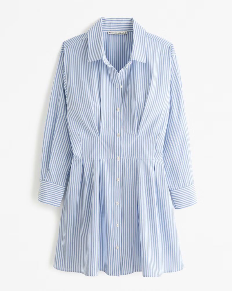 Women's Long-Sleeve Poplin Shirt Dress | Women's Clearance | Abercrombie.com | Abercrombie & Fitch (US)