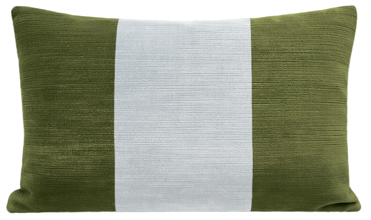 THE LITTLE LUMBAR :: STRIE VELVET // OLIVE + MIST | LITTLE DESIGN COMPANY