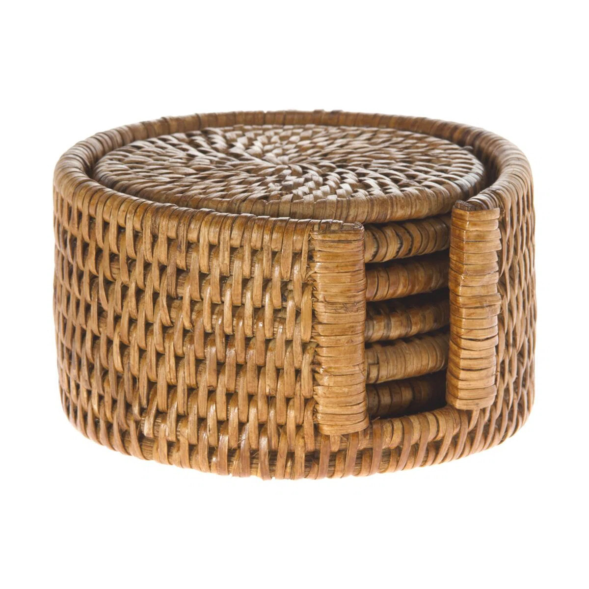 Everard Round 1 Piece Coaster Set With Holder | Wayfair North America
