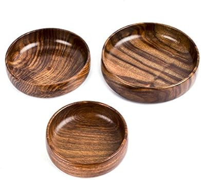 Rusticity® Wooden Serving Bowls - Set of 3 | Handmade |(6 in, 7 in, 8 in) | Amazon (US)