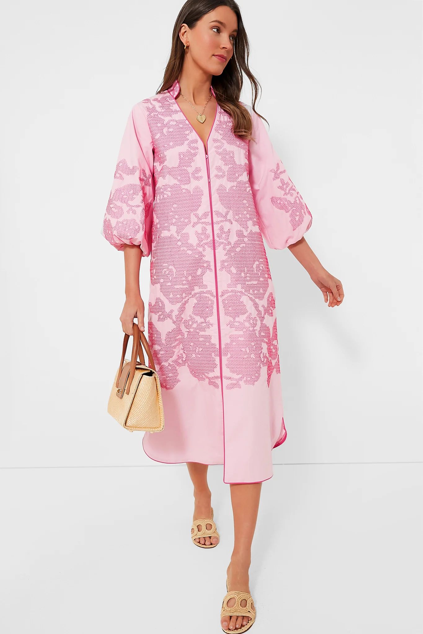 Pink Embroidery Arem Caftan | Tuckernuck (US)