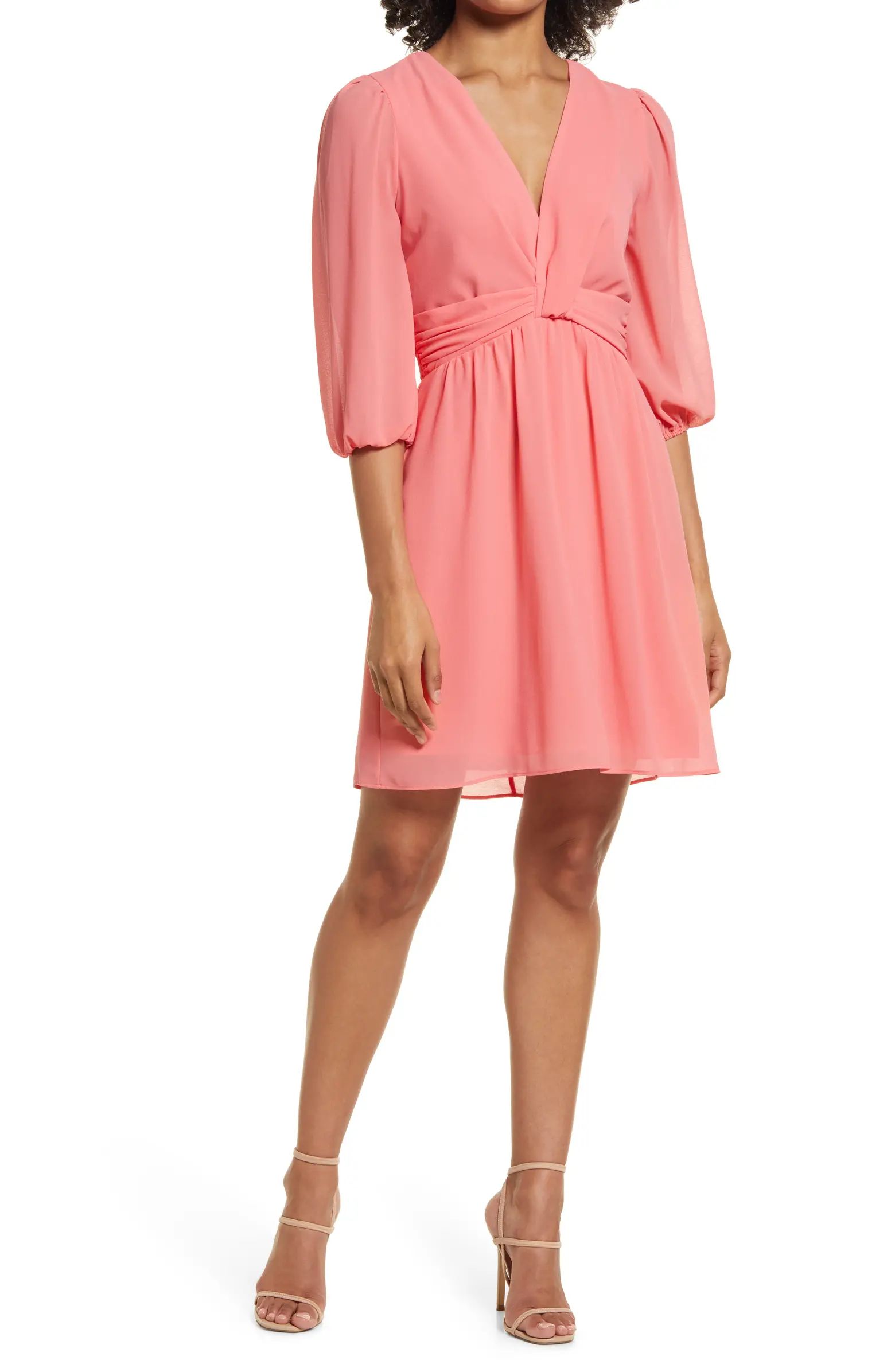 Vince Camuto Chiffon Fit & Flare Dress | Nordstrom | Nordstrom