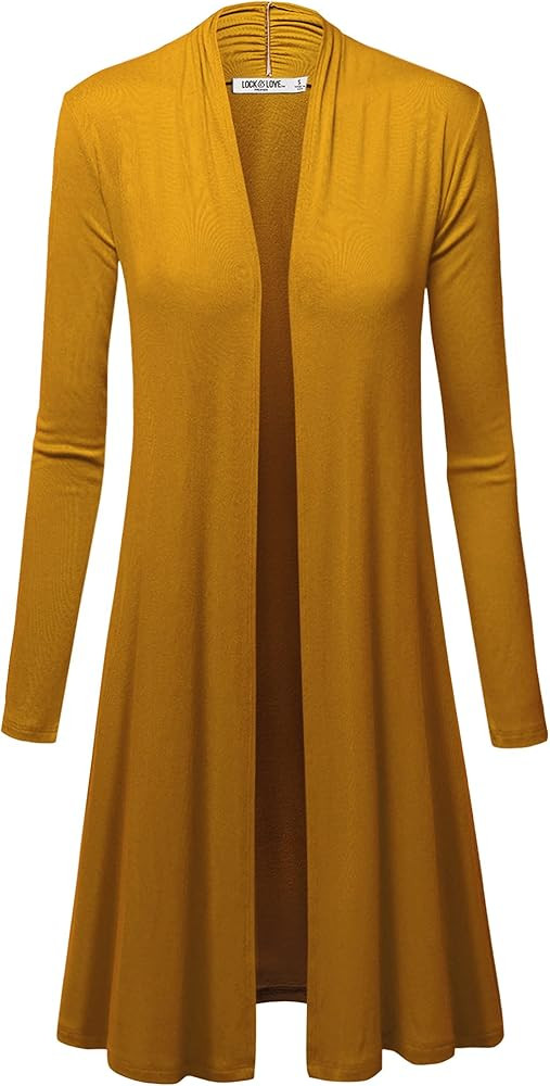 Lock and Love Women's Long Cardigan – Fall Casual Draped Open Front Lightweight Duster with Lon... | Amazon (US)