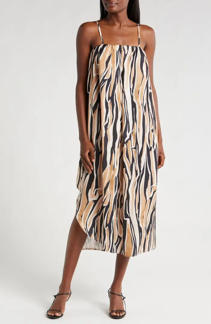 MELLODAY Printed Satin Shift Dress | Nordstrom | Nordstrom