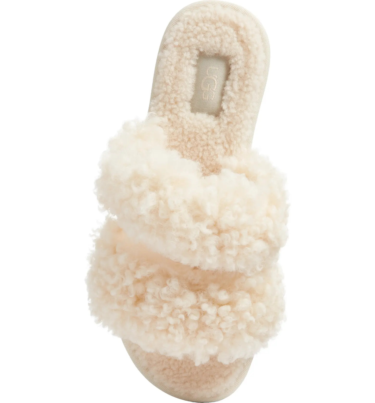 Maxi Curly Genuine Shearling Scuffetta Slipper (Women) | Nordstrom