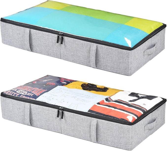 storageLAB Underbed Storage Containers, Under Bed Storage for Clothes, Blankets and Shoes, Woven ... | Amazon (US)