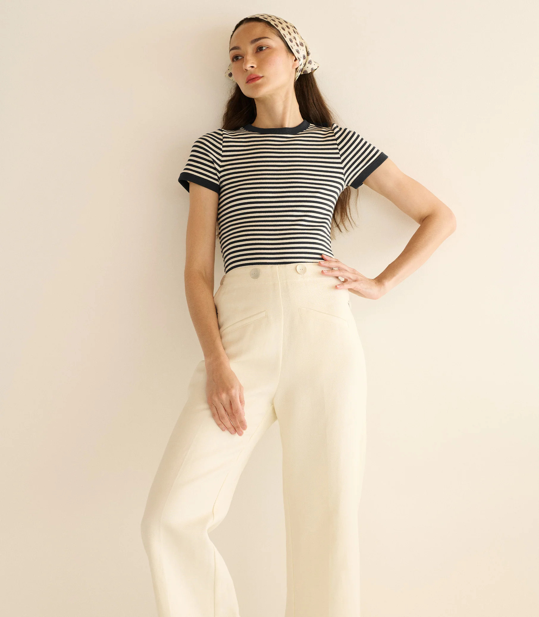 Vivi Tee - Black Nantucket Stripe | DÔEN | DOEN