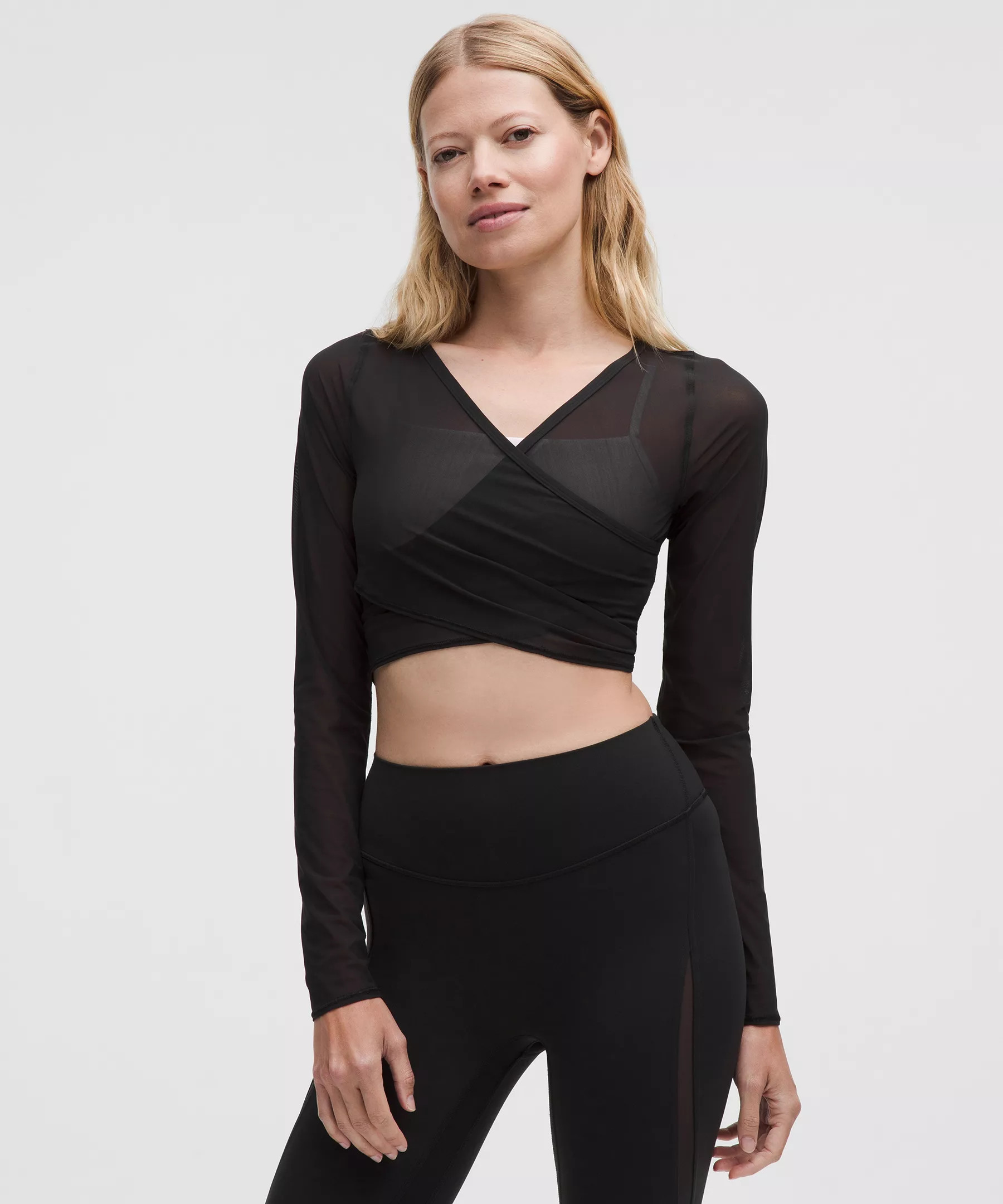 Mesh Wrap-Front Long-Sleeve Shirt | Lululemon (US)