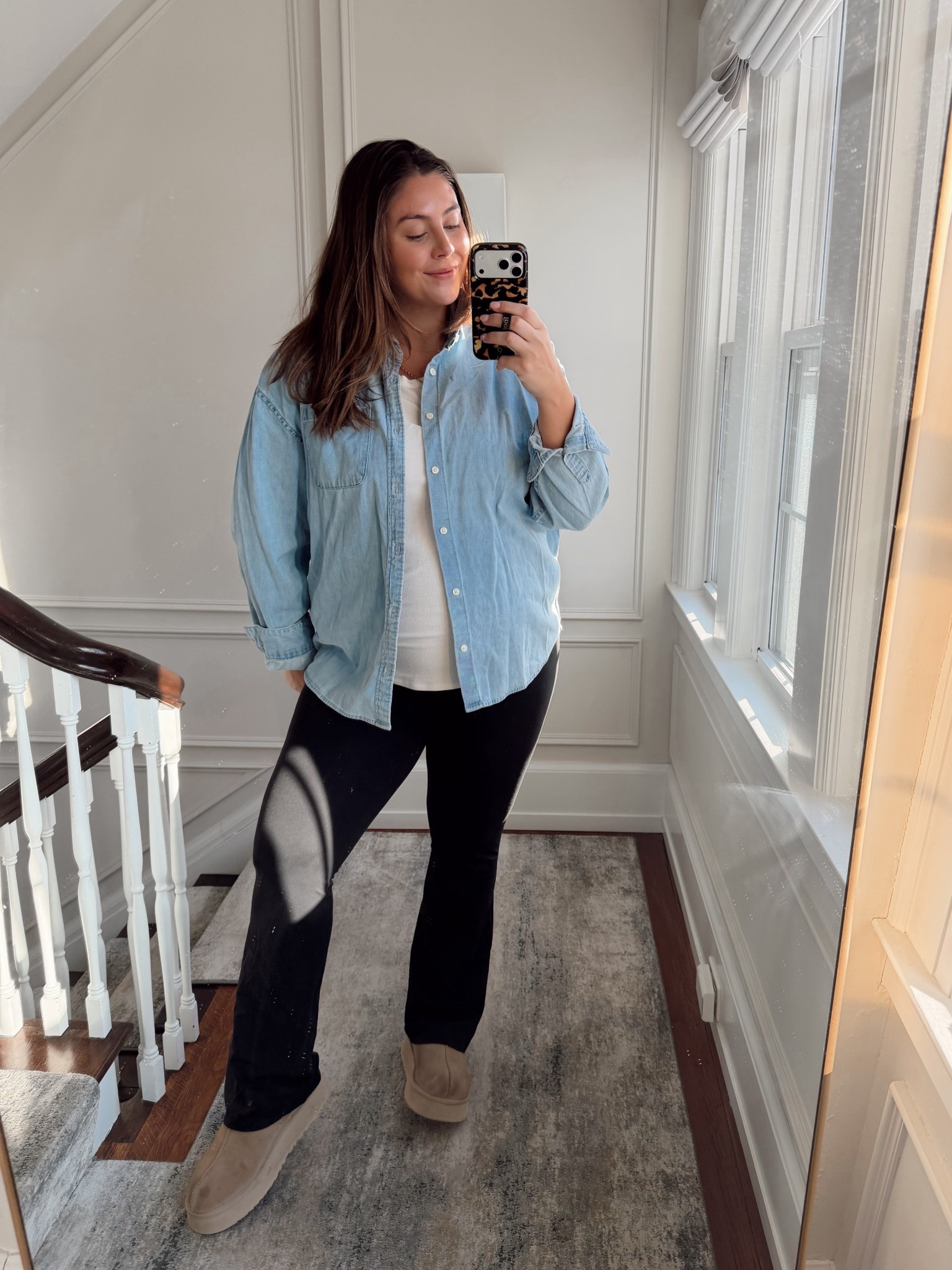 Casual work from home outfit inspo, wearing size XXL in tops & XL in flare leggings. 

#LTKMidsize #LTKmomlife #LTKootd