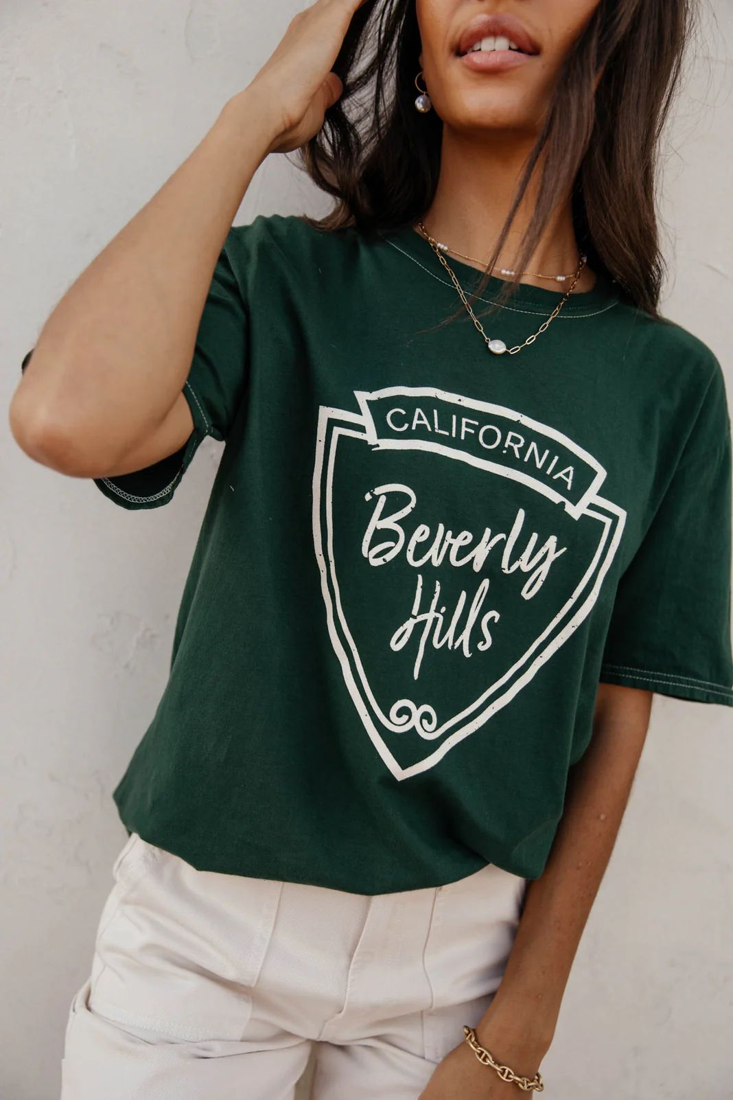 Beverly Hills Graphic Tee in Green - böhme | Bohme