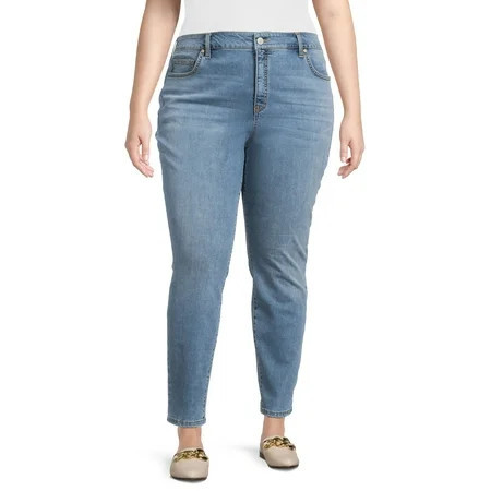 Terra & Sky Women's Plus Size Skinny Jeans, Regular and Petite | Walmart (US)