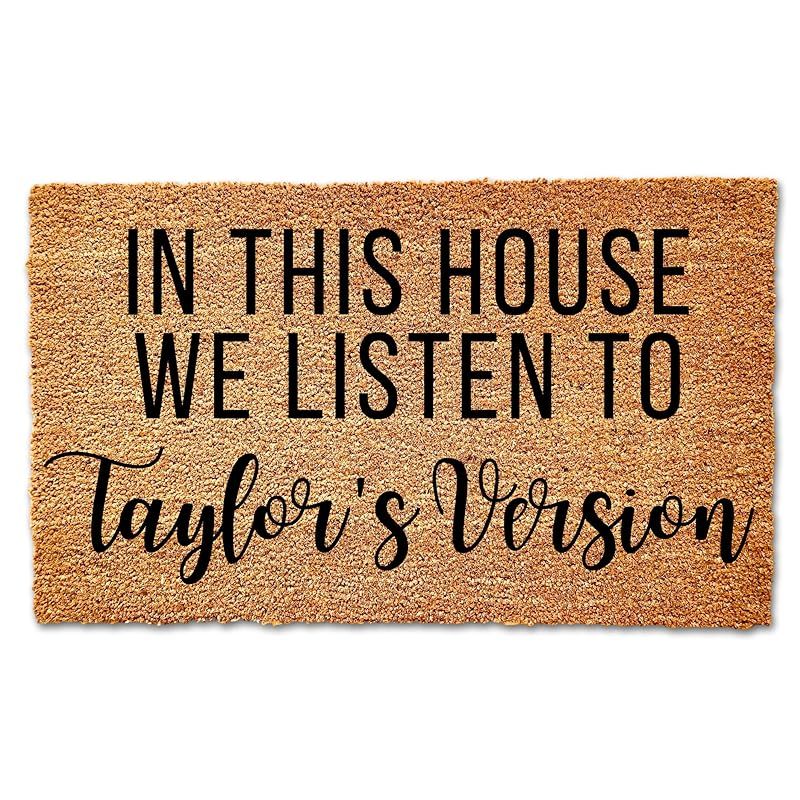 Taylors Version In this house we listen to Doormat, Taylor Swiftie Merch Welcome Doormat, Cute Fu... | Amazon (US)