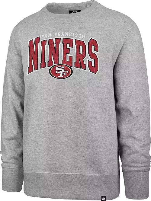 '47 Men's San Francisco 49ers Throwback Wordmark Grey Crew Sweatshirt | Dick's Sporting Goods