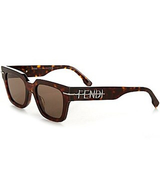 FENDI Unisex Fendigraphy 51mm Geometric Sunglasses - Dark Havana/Brown | Dillard's