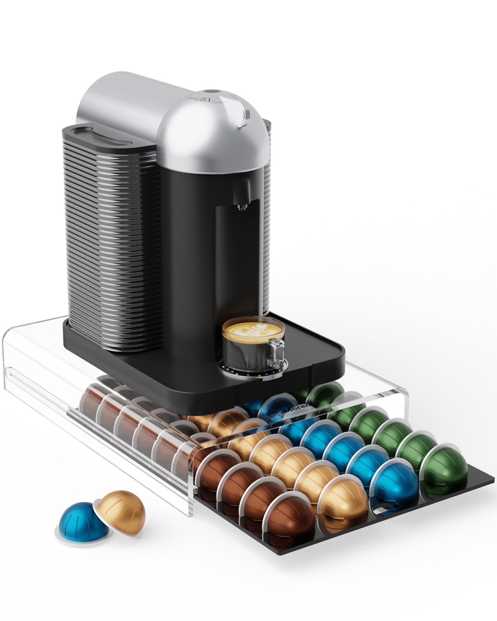 Storage Drawer for Nespresso Vertuo Coffee Pod Holder for Counter Acrylic Coffee Capsule Organize... | Amazon (US)