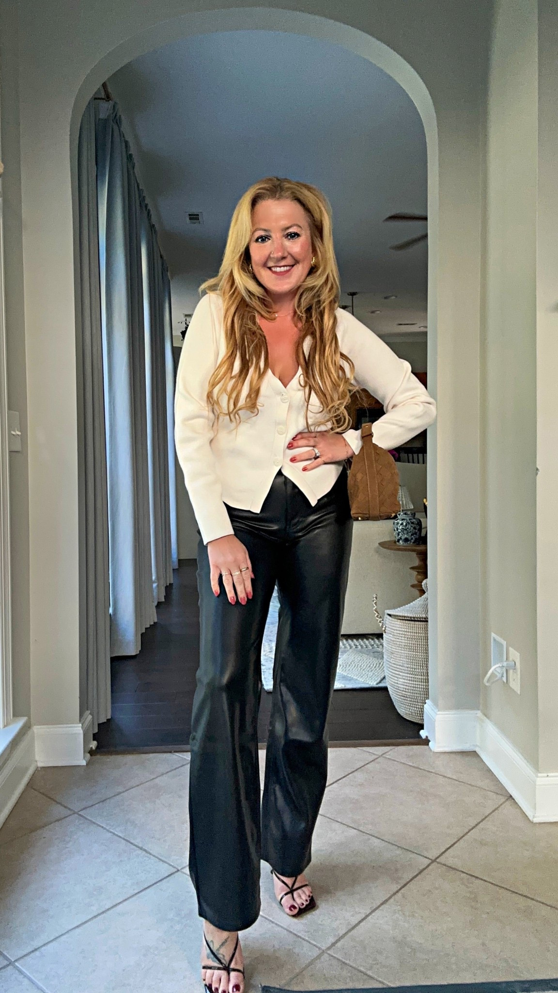 A sneak peek at my upcoming @abercrombie order. This one is my favorite. Wearing a small top and size 27 in these vegan leather pants. #ltkfallsale #Abercrombie #ltksalealert #ltkfashionweek 

#LTKFallSale #LTKOver40 #LTKSaleAlert
