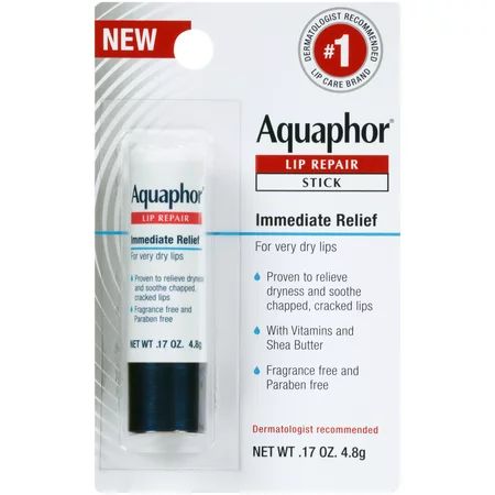 Aquaphor Lip Repair Stick - Soothes Dry Chapped Lips - .17 oz. Stick | Walmart (US)