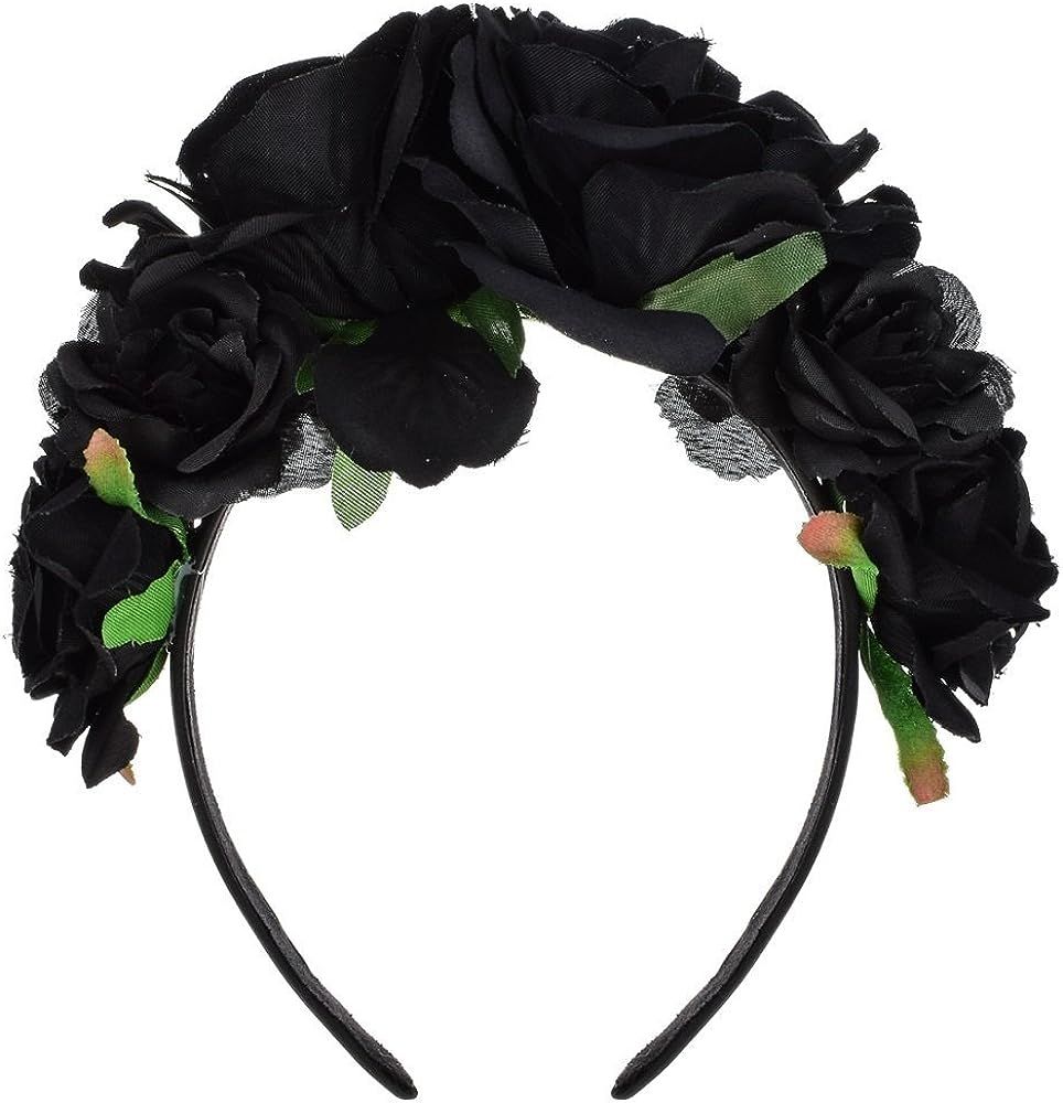 Vividsun Rose Flower Headband Floral Crown Day Of The Dead Headpiece | Amazon (US)