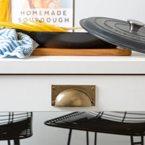 Hammer & Tongs Set of 4 Rectangle Cup Shaped Cabinet Handles | Dunelm