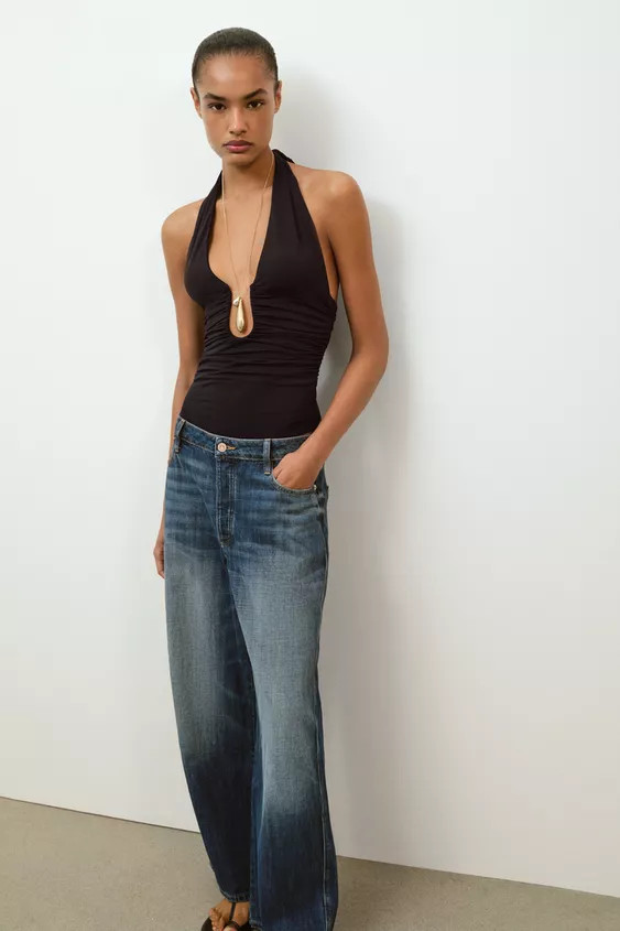 DRAPED POLYAMIDE BODYSUIT | Zara UK