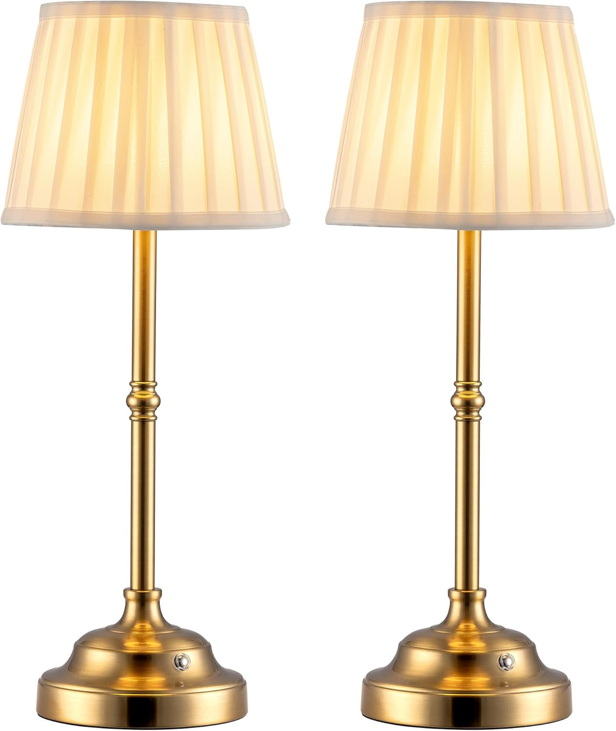 KDG Cordless LED Table Lamp Set of 2, Portables Fabric Shade Desk Lamps, 4000mAh Rechargeable Bat... | Amazon (US)