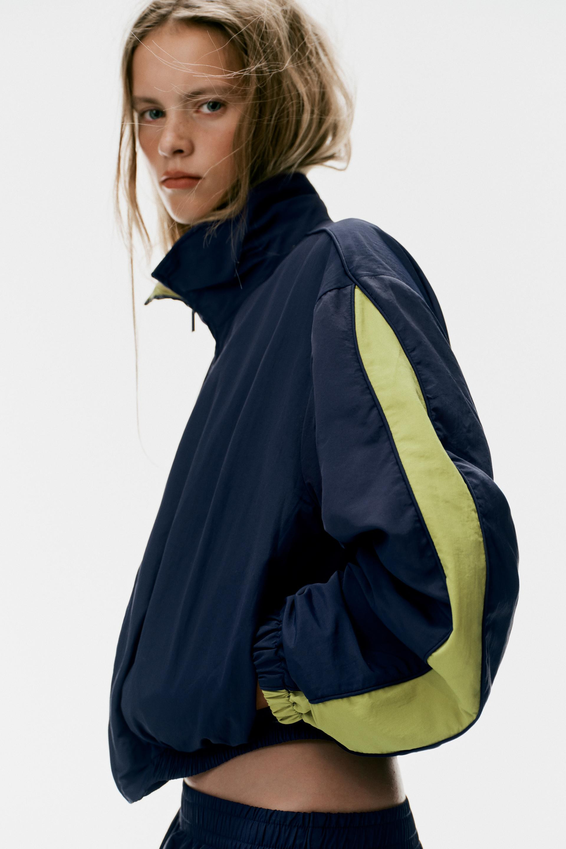 Zara - Technical Side-Stripe Jacket - Navy Blue - Xl - Woman | Zara US