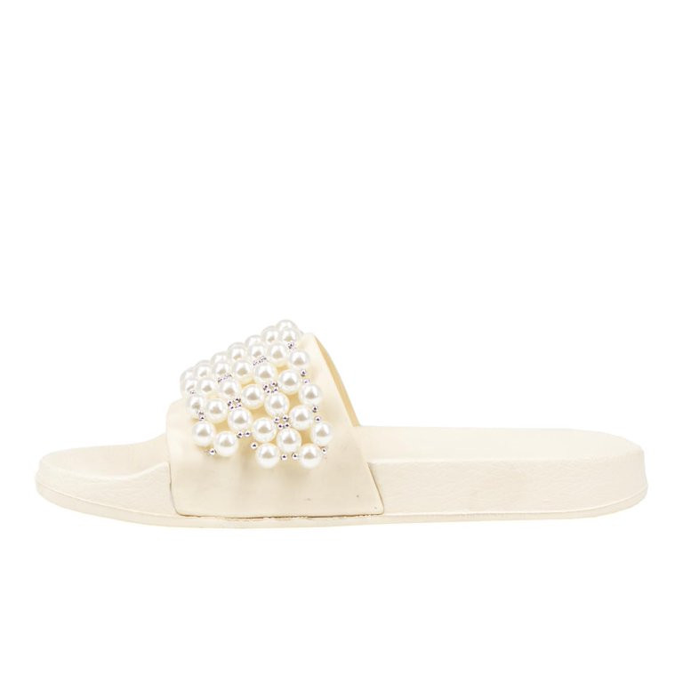 Mudd Women's Imitation Pearl Embellished Pool Slide | Walmart (US)