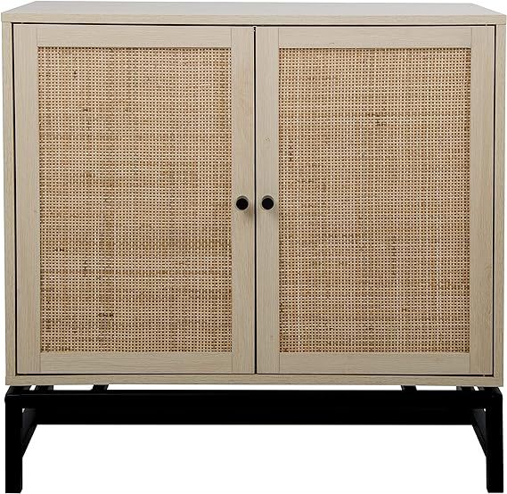 Sideboard Buffet Accent Cabinet with Natural Rattan & Iron Bracket up to 99Lbs, Sideboard Buffet ... | Amazon (US)