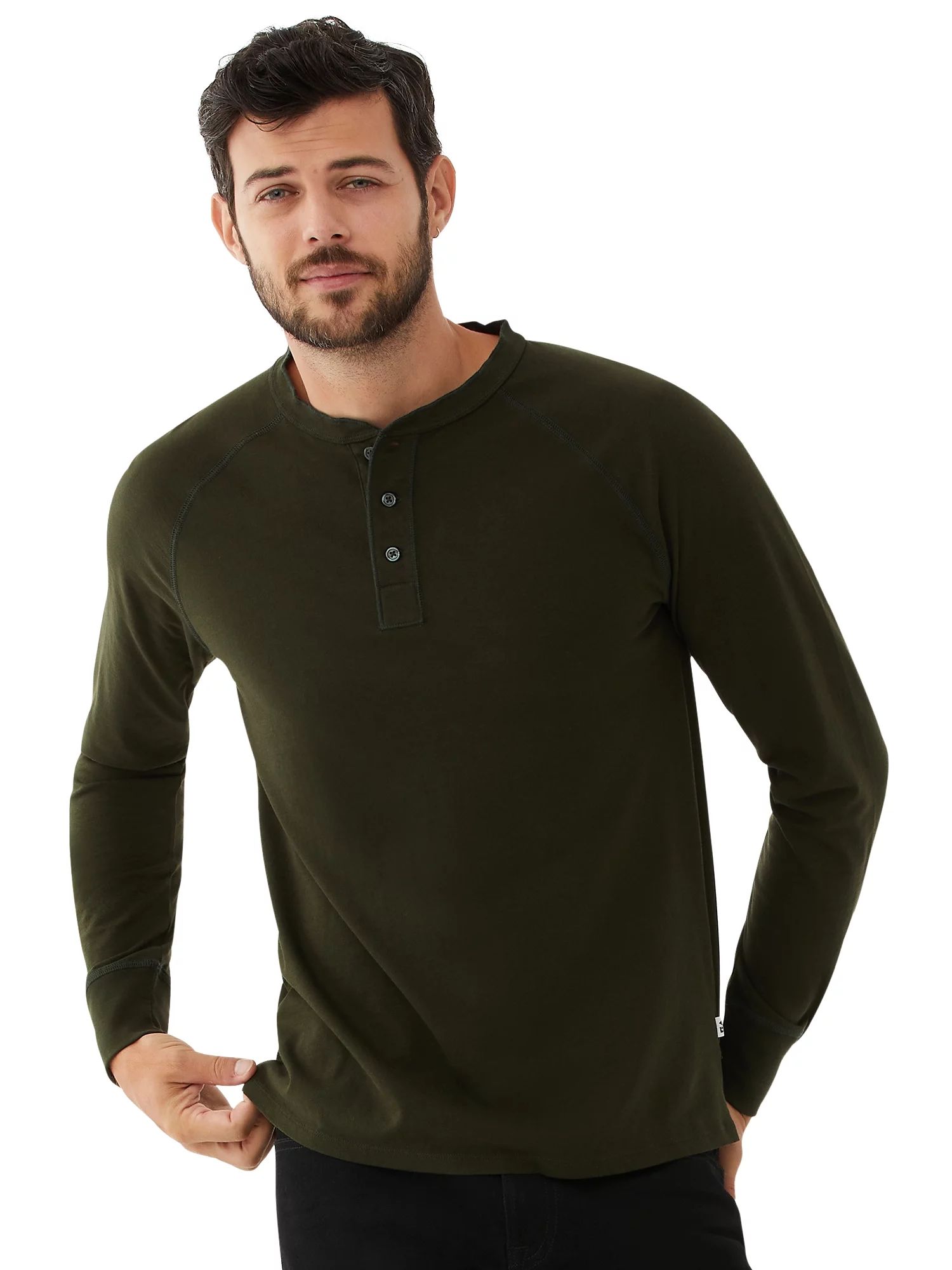 Free Assembly Men's Everyday Long-Sleeve Henley Shirt - Walmart.com | Walmart (US)