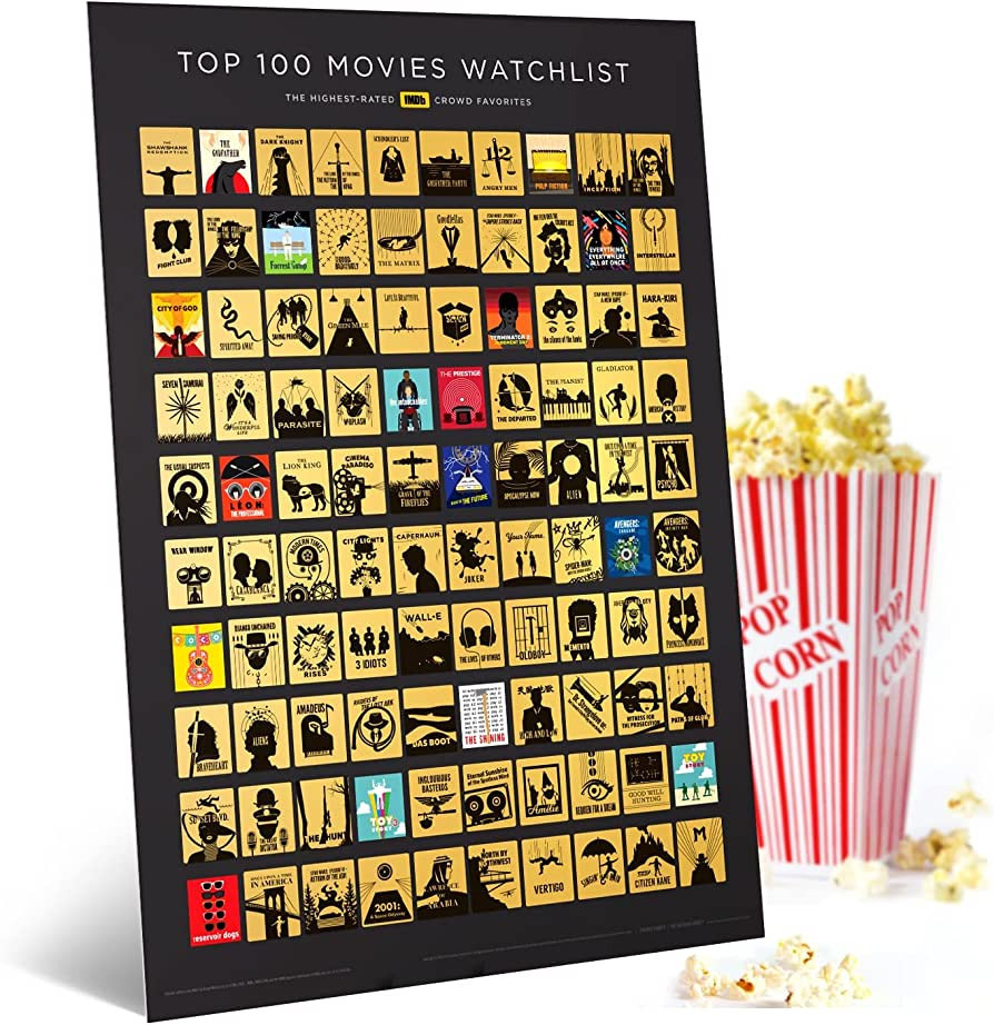 Official IMDb Top 100 Movies Scratch Off Poster | Premium Bucket List - Made in USA | 16.5x23.4 I... | Amazon (US)