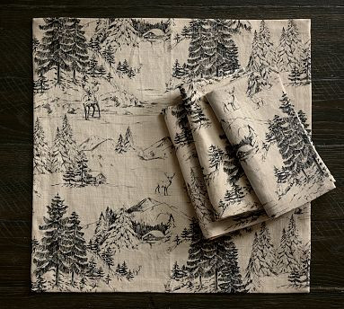 Rustic Forest Cotton/Linen Napkins - Set of 4 | Pottery Barn | Pottery Barn (US)