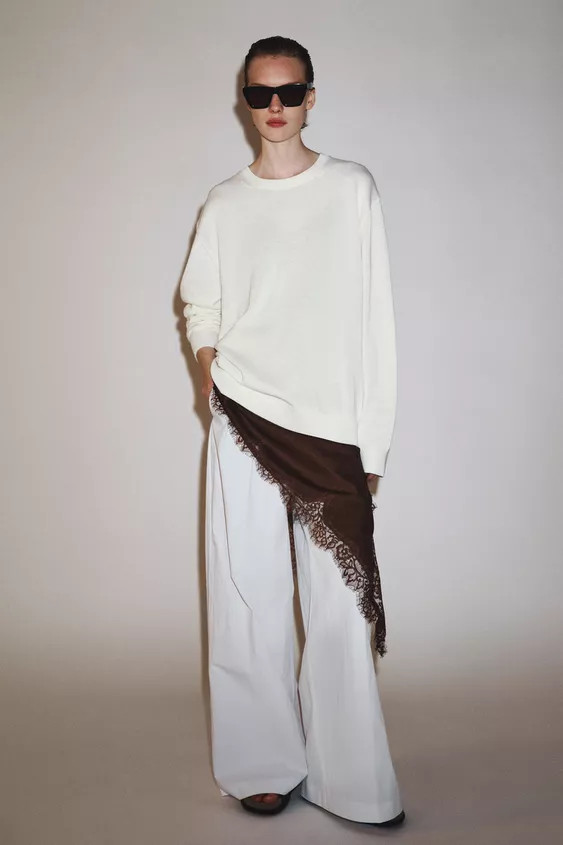 ZW COLLECTION ASYMMETRIC LACE DRESS | Zara US