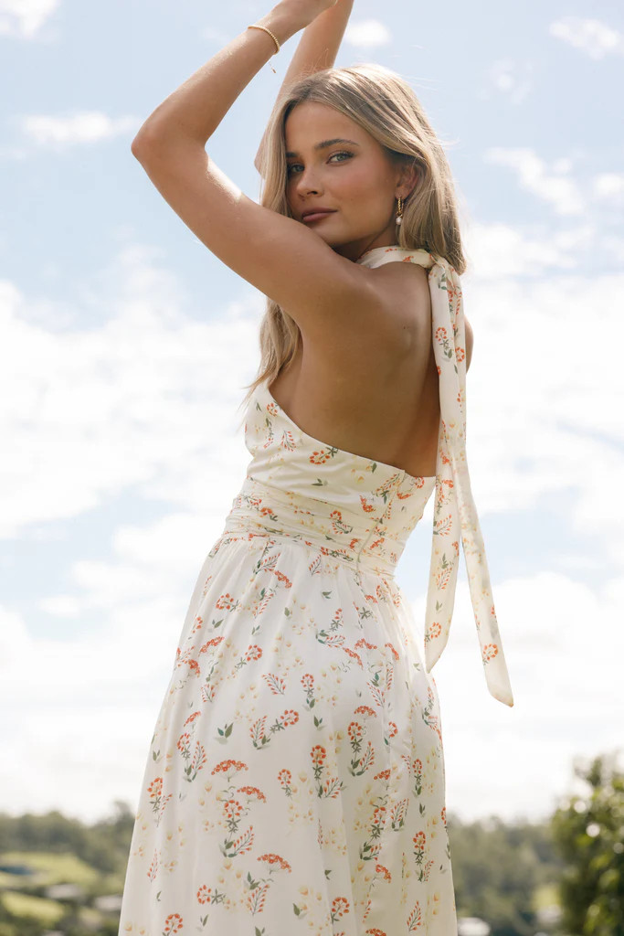 Allora Halter Dress - Yellow Floral | Petal & Pup (US)