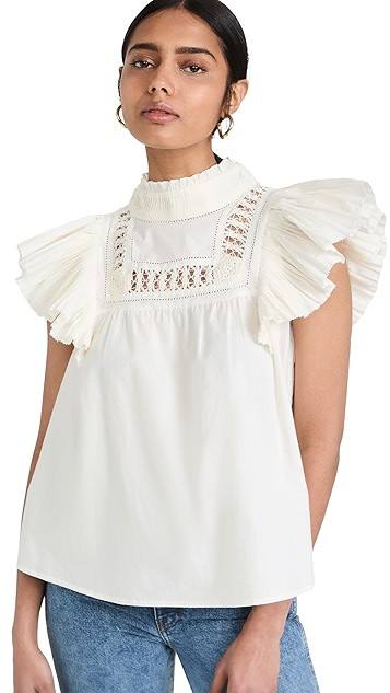 Thora Thread Pull Flutter Sleeve Tank | Shopbop