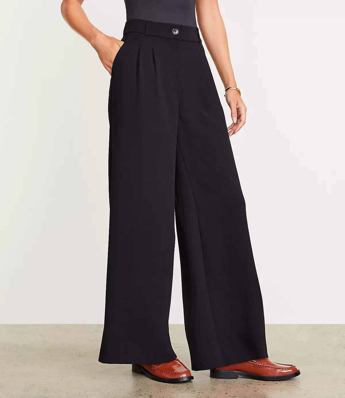 LOFT Versa Crepe Drape Palazzo Pant | LOFT