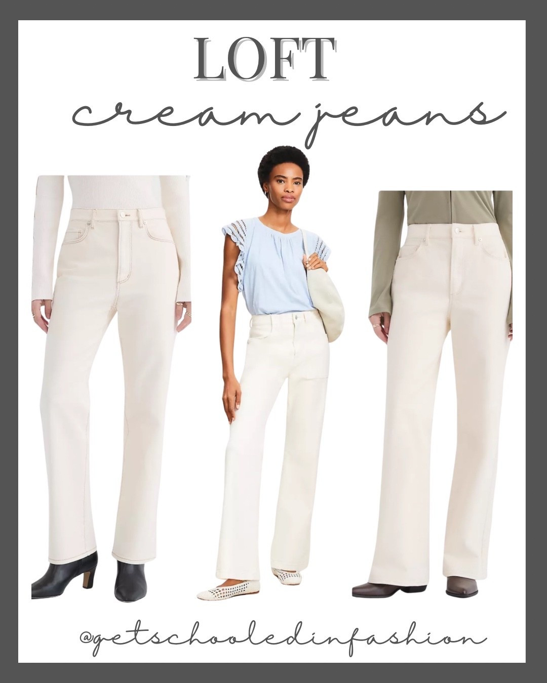 Loft cream jeans 
On sale 
Great pair of spring jeans 

#LTKFindsUnder100 #LTKWorkwear #LTKSaleAlert
