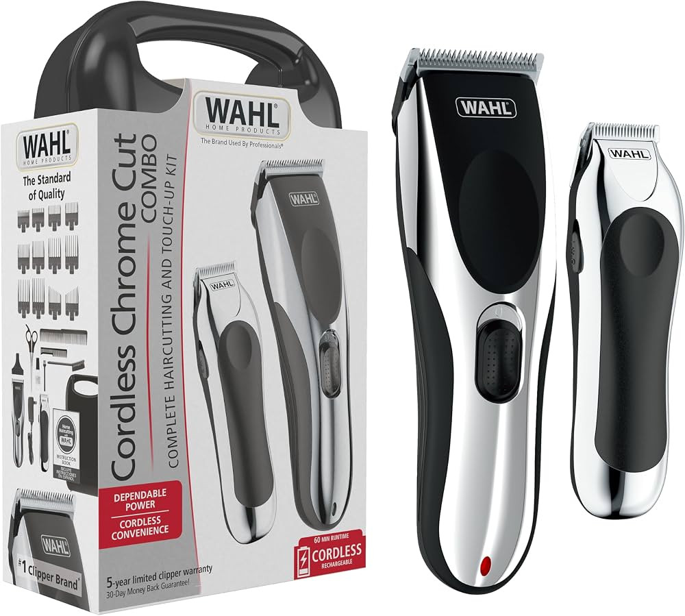 Wahl Clipper Cordless Chrome Pro Hair Clippers for Men and Battery Hair Trimmer Combo for Full Ha... | Amazon (US)