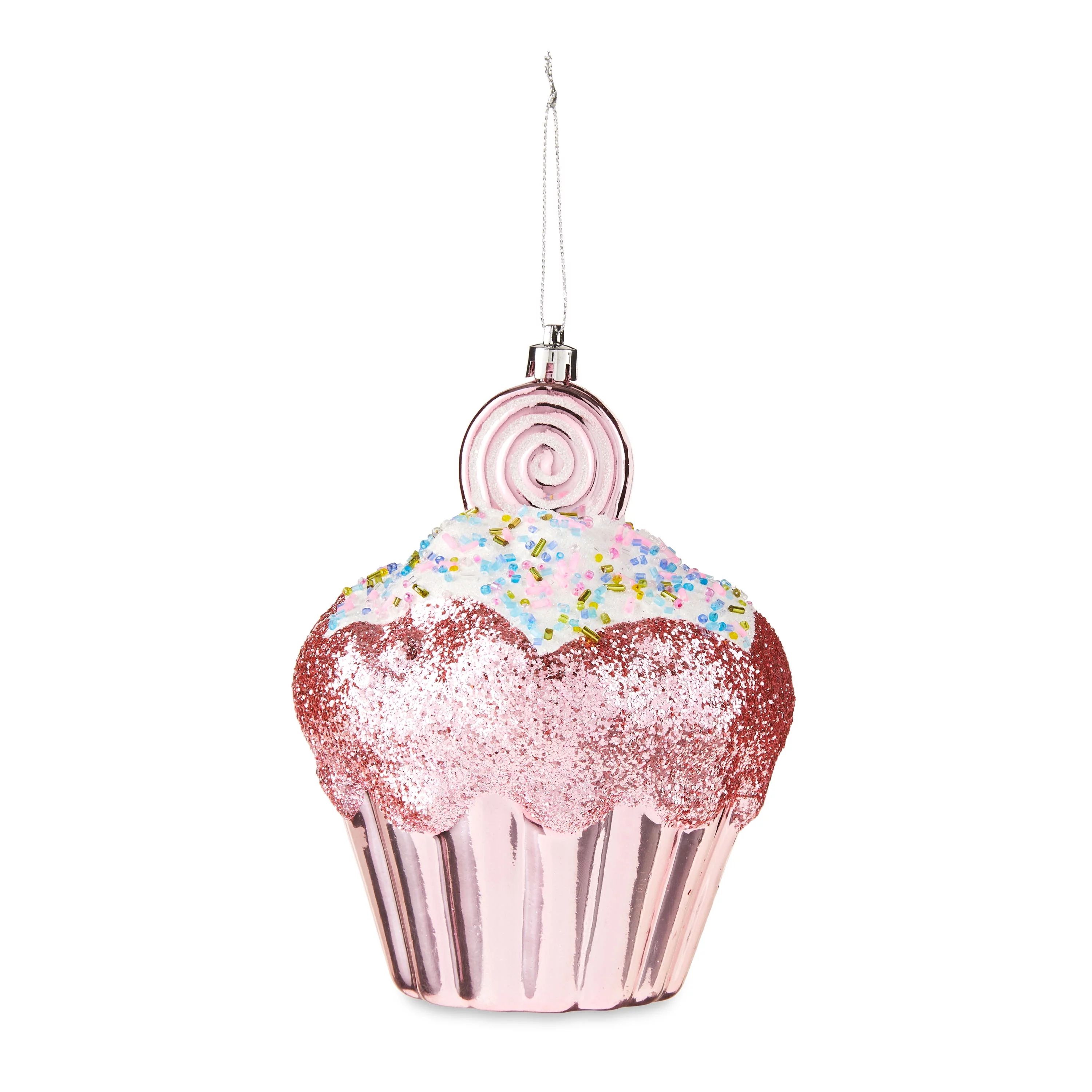 Jumbo Pink & White Cupcake Christmas Ornament, 6.2 in, by Holiday Time | Walmart (US)
