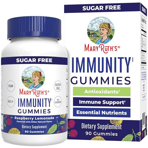 MARYRUTH'S Sugar Free Immunity Gummies | Powerful Blend | Elderberry Vitamin C & Zinc | Vitamin D3 & Echinacea | Immune Support Supplement | Gummies for Kids & Adults | Vegan | Non GMO | 90ct | Amazon (US)