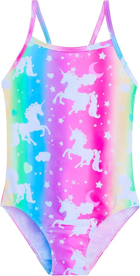 Girls Swimsuit One Piece Bathing Suit Kids' Swimwear Quick Dry Summer Beach | Amazon (US)