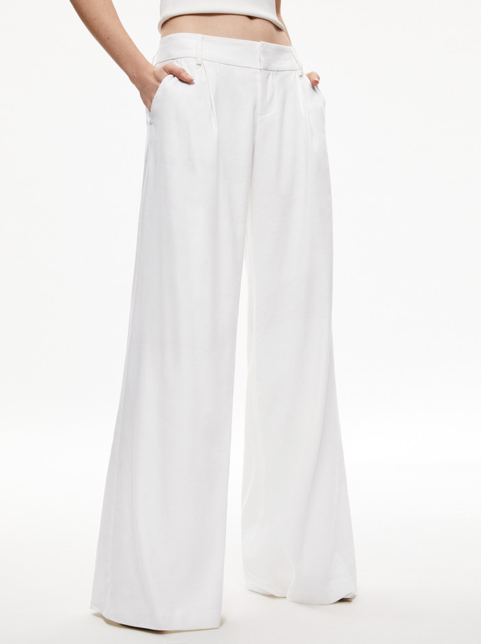 ERIC LOW RISE LINEN TROUSER | Alice + Olivia