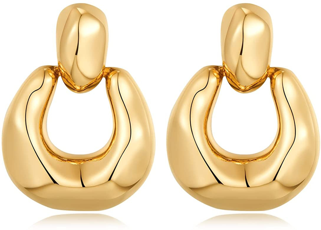 Gold Silver Hoop Dangle Earrings For Women Girls Statement Retro Earrings Multiple Styles Jewelry... | Amazon (US)