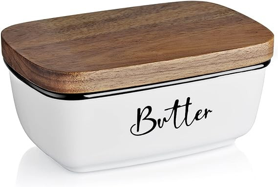 Butter Dish with Lid, ALELION Large Ceramic Butter Dish with Lid for Countertop, Butter Keeper wi... | Amazon (US)