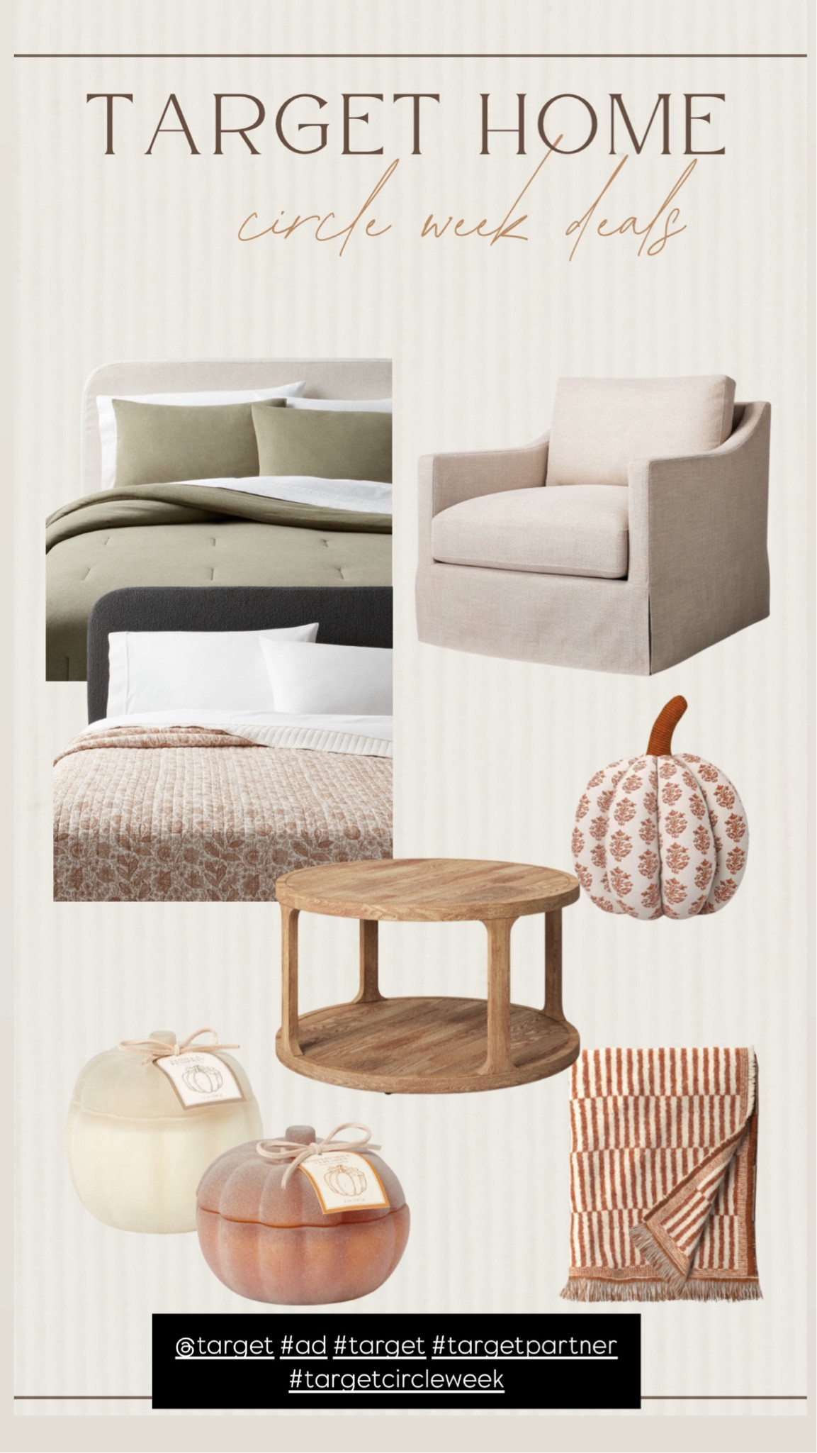 It’s officially TARGET CIRCLE WEEK! #ad

shop all of my favorite circle week deals! 7 days of BIG DEALS in store and online
30% off pillows and throws 30% off threshold bedding 20% off threshold furniture 30% off select apparel #target #targetpartner #targetcircleweek @target 

#LTKSeasonal #LTKSaleAlert #LTKHome
