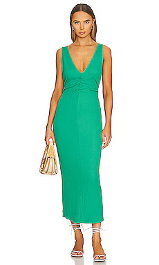 Free People Lyla Midi Dress in Golf Green from Revolve.com | Revolve Clothing (Global)