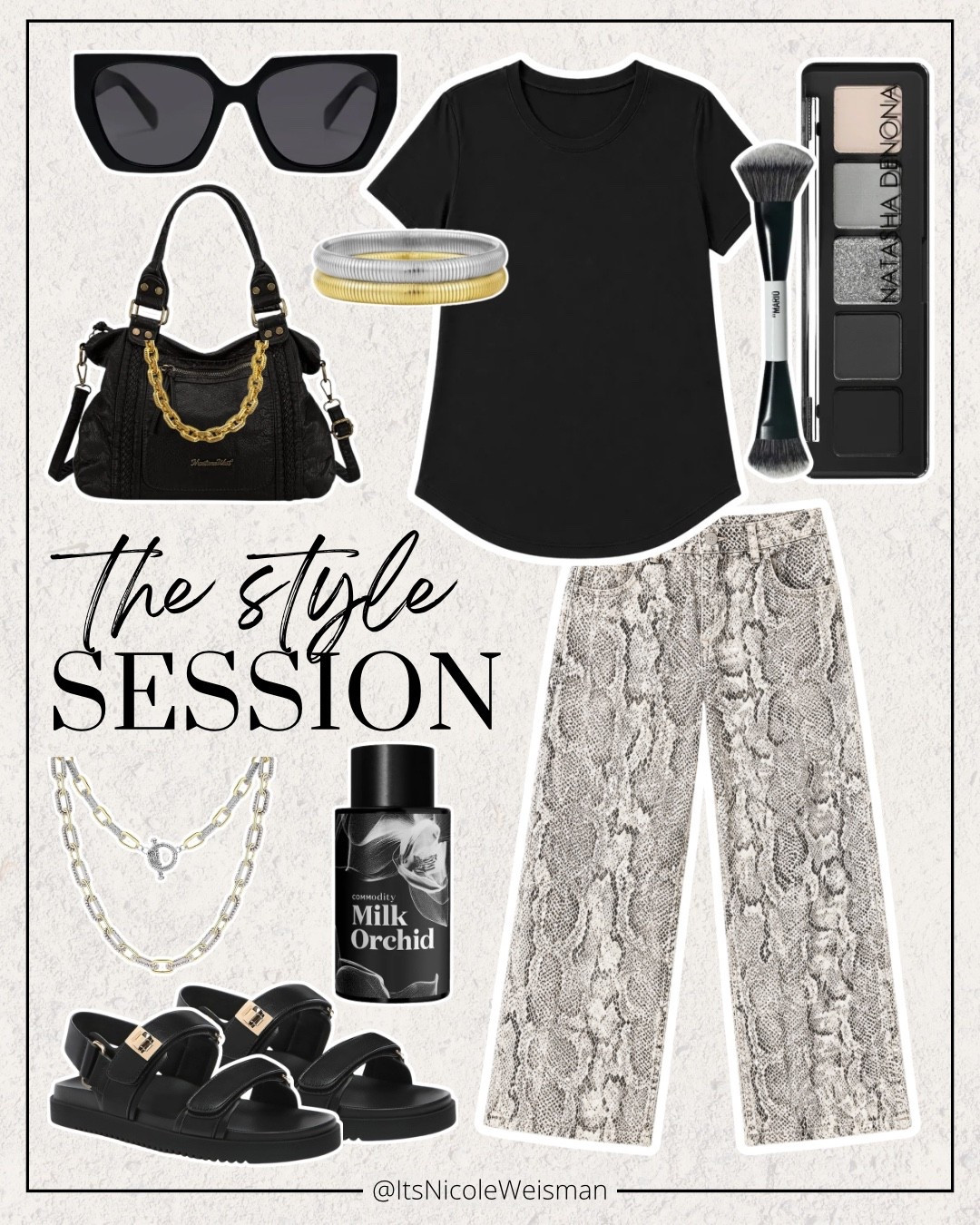 Casual everyday outfits are my favorite when they feel just as good as they look 🤎 This look is the perfect mix of elevated basics + effortless comfort — from the stretchy printed jeans to the soft black staple tee you’ll reach for on repeat.

Jeans: Large
Tee: XL

I love outfits like this because you can wear them for everyday errands, lunch dates, casual work days, travel days, or just when you want to look put together without trying too hard. The neutral tones, chic accessories, and comfy fit make this one of those easy “throw on and go” outfits that still gives polished Pinterest vibes.

Linked all the outfit details because these pieces are GOOD 👏 especially the jeans if you love a little stretch and comfort without sacrificing style.

#amazonfashion #everydaystyle #casualchic #elevatedbasics #midsizestyle

#LTKMidsize #LTKootd #LTKgrwm #LTKootd #LTKgrwm #LTKMidsize