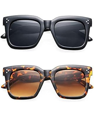 TAOTAOQI Vintage Women Oversized Sunglasses Designer Luxury Square Sun Glasses UV400 Protection F... | Amazon (US)