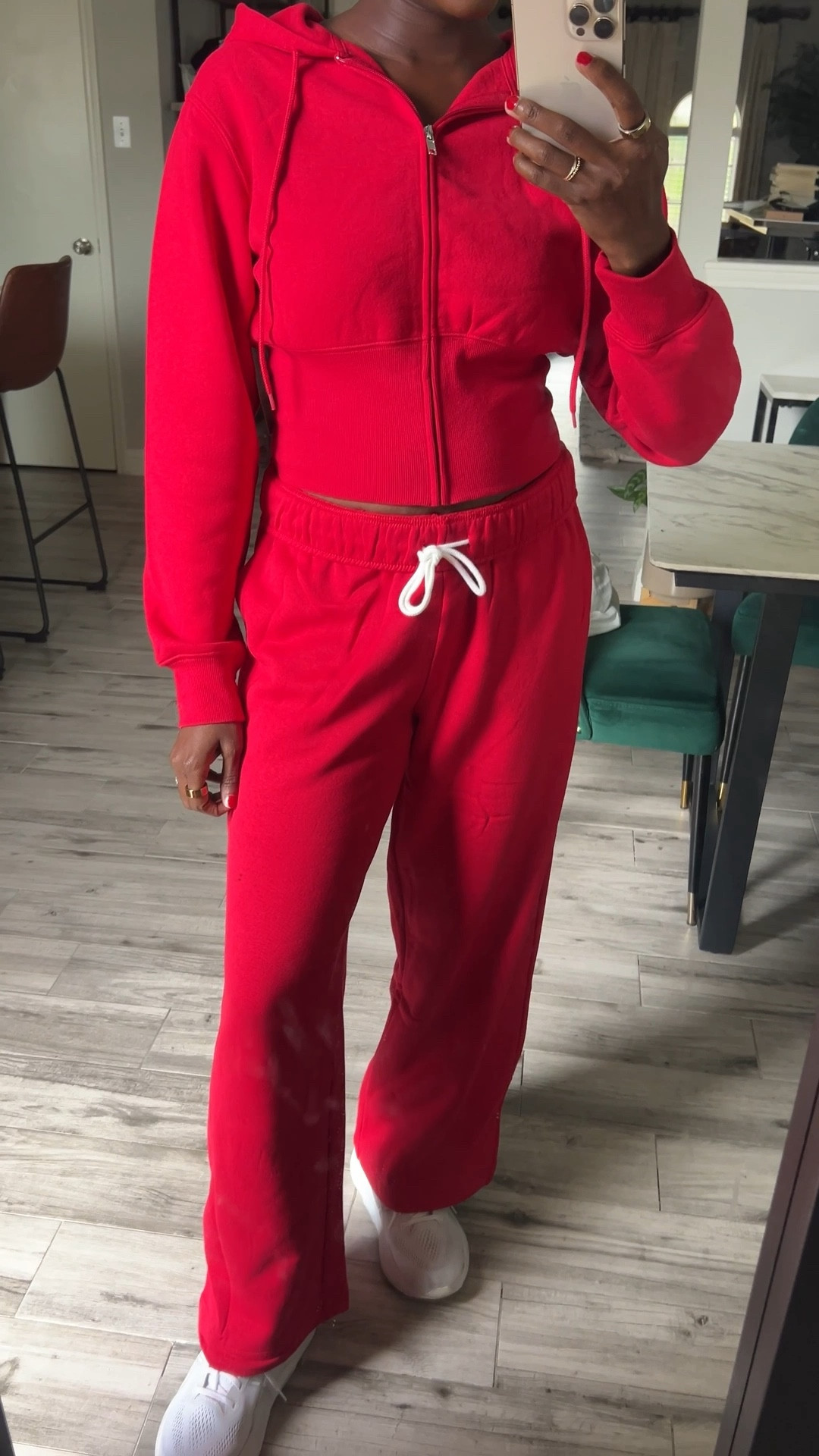 Tried on this red sweat set for fall and I love it. $26 for both pieces. I’m wear a medium top and bottom  

#LTKTravel #LTKActive #LTKFindsUnder50